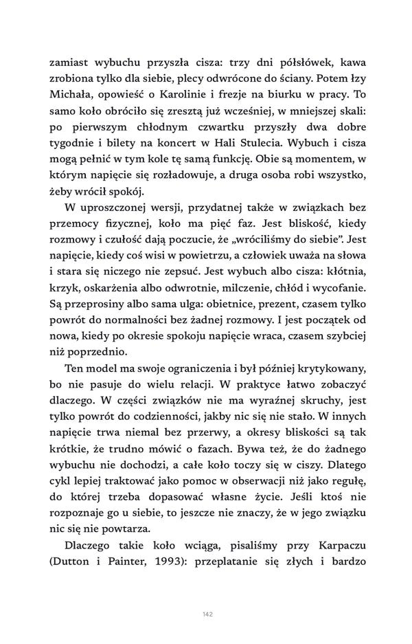 Strona 142: rozdział 16 „Jak działa kontrola”, fragment o cyklu napięcia